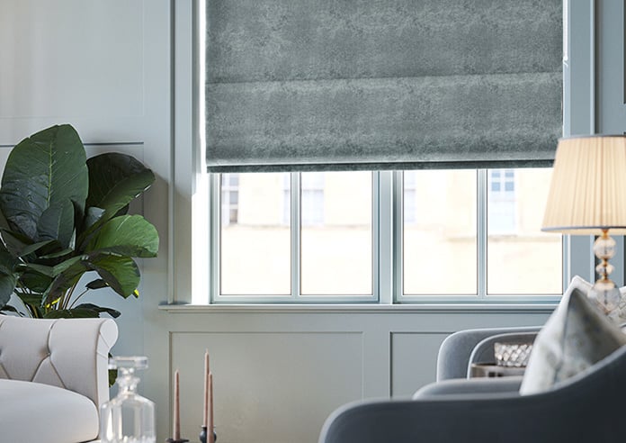 Florence Faux Suede, Mid Grey - Motorised Roman Blind - Image 5